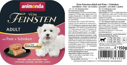 Корм вологий для собак Animonda Vom Feinsten gourme Adult with Turkey+Ham з індичкою і шинкою, 150 г — Фото 1