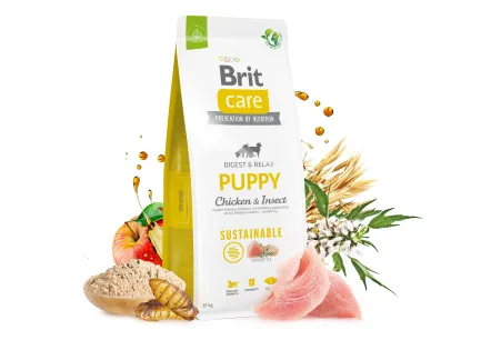 Сухий корм Brit Care Dog Sustainable Puppy для цуценят, з куркою та комахами, 3 кг — Фото 5
