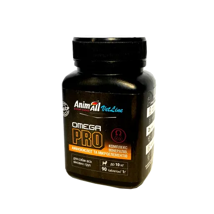 Вітаміни AnimAll VetLine Omega PRO для малих порід собак 1 г × 90 табл