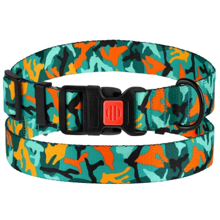 Нашийник для Собак BronzeDog Urban Camo Нейлоновий з Пластиковою Пряжкою Зелений L