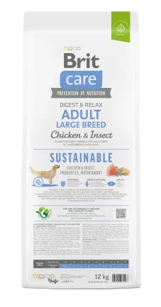 Сухий корм Brit Care Dog Sustainable Adult Large Breed для собак великих порід, з куркою та комахами, 12 кг — Фото 4