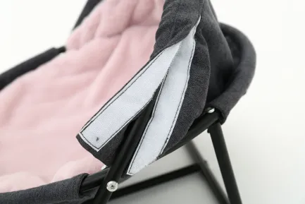 Складаний лежак для домашніх тварин MISOKO Pet bed round plush, 45x45x22 cm, grey and pink — Фото 3
