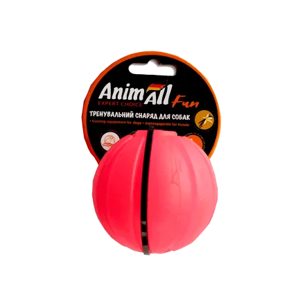 Іграшка AnimAll Fun тренувальний м'яч для собак, 7 см, коралова