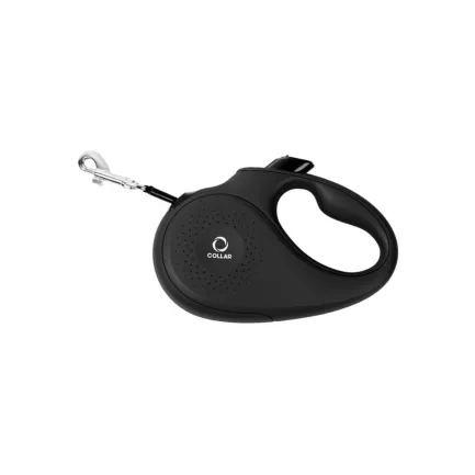 Повідець-рулетка CoLLaR для собак, розмір S, 15 кг, 5 м, стрічка чорний — Фото 1
