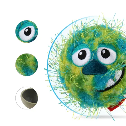 Іграшка для Собак Gigwi Crazy Ball Гумовий М'яч з ворсистим покриттям і пискавкою Зелений 7 см S — Фото 2