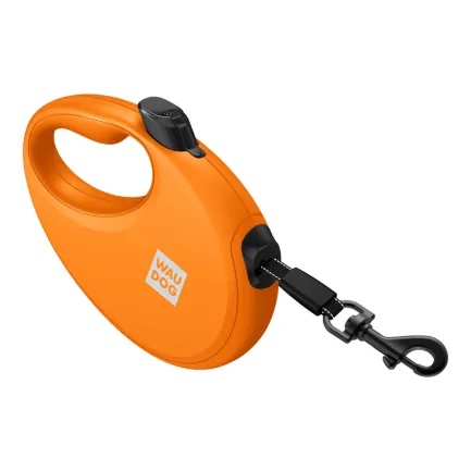 Повідець-рулетка для собак WAUDOG R-leash з контейнером для пакетів, світловідбивна стрічка, S, до 12 кг, 3 м, помаранчевий — Фото 5