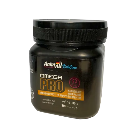 Вітаміни AnimAll VetLine Omega PRO для середніх порід собак 1 г × 200 табл