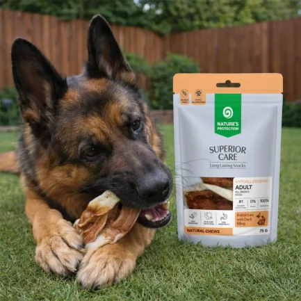 Nature's Protection Superior Care Rabbit Ears with Duck Filling Ласощі для собак кролячі вушка з начинкою з качки, 75 г — Фото 2