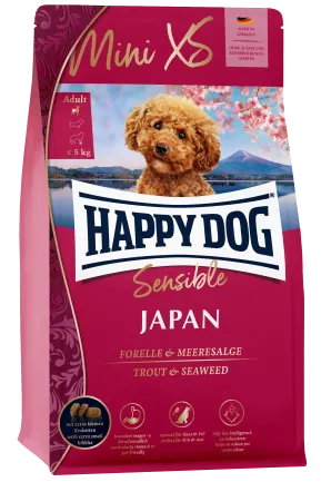 Сухий корм Happy Dog Sensible Mini XS Japan для дорослих собак дрібних та дуже дрібних порід (вагою до 5 кг) з куркою, фореллю та водоростями, 300 г