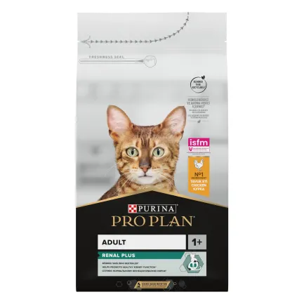 Сухий корм PRO PLAN Adult 1+ Renal Plus для дорослих котів з куркою 1,5 кг
