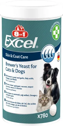 Вітаміни 8in1 Excel Brewers Yeast для собак та котів, пивні дріжджі з часником, для шкіри та шерсті, 780 шт — Фото 3