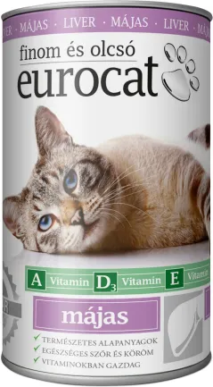 Корм вологий EuroCat Liver для котів шматочки в желе з печінкою 415 г