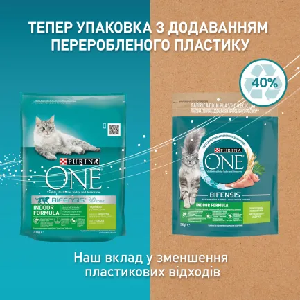 Сухий корм PURINA ONE Indoor для дорослих котів що постійно перебувають у приміщенні комплекс Bifensis з індичкою 200 г — Фото 7