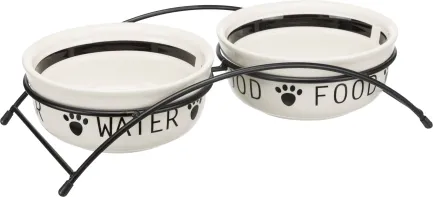 Миски Trixie Eat on Feet для собак, на металевій підставці, керамічні, 15 см, 2х600 мл — Фото 2