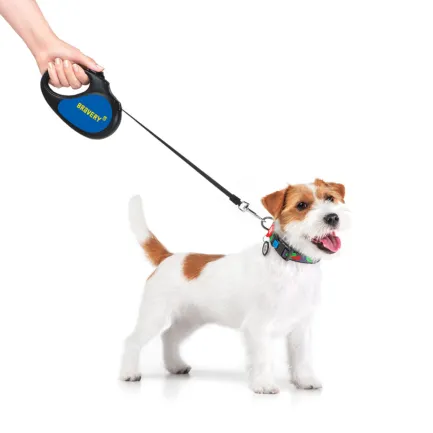 Повідець-рулетка для собак WAUDOG R-leash, малюнок "Сміливість", S, до 15 кг, 5 м, світловідбиваюча стрічка чорний — Фото 6