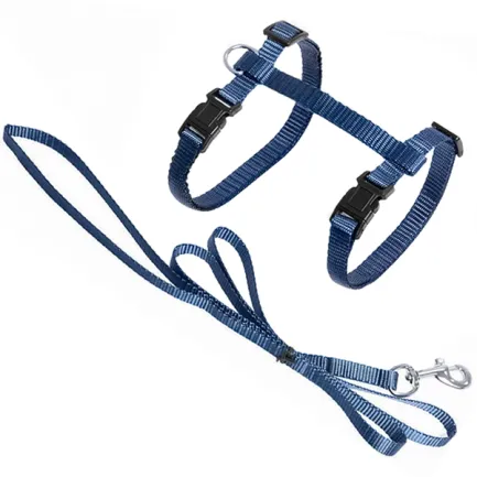 Flamingo Cat Harness and Leash Ziggi ФЛАМІНГО ЗІГГІ шлея та повідець для котів сіро-блакитний