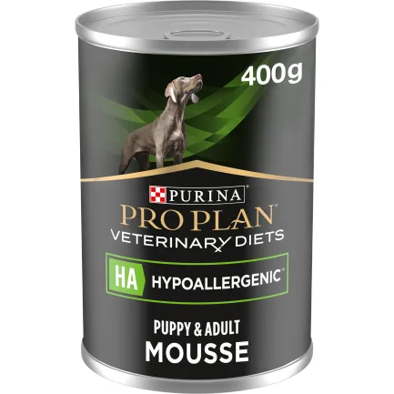 Purina Pro Plan Veterinary Diets HA Hypoallergenic Консерви гіпоалергенні для цуценят і дорослих собак, мус 400 г — Фото 1