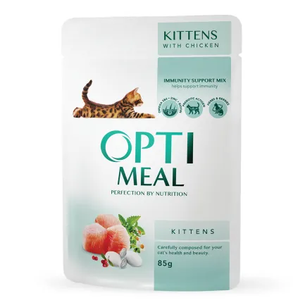 OPTIMEAL конс.корм для кошенят з куркою 0,085 кг