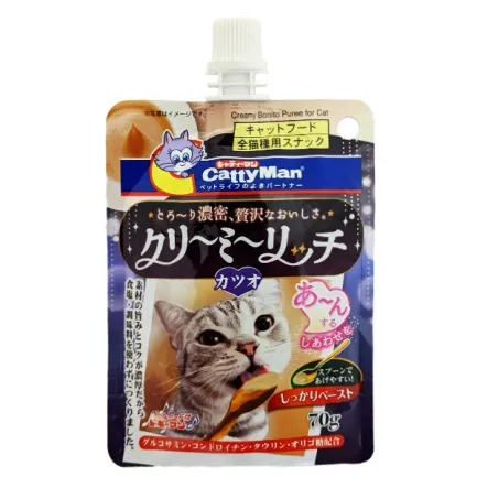 CattyMan Creamy Bonito КЕТТІМЕН ВЕРШКОВЕ ПЮРЕ З МАКРЕЛЛЮ рідкі ласощі для котів 0,07 кг