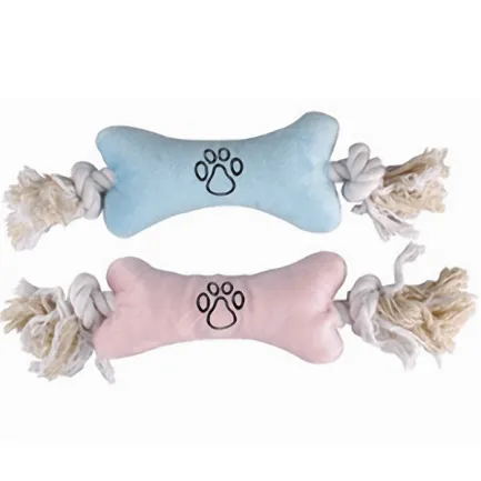Flamingo Puppy Plush Bone ФЛАМІНГО ПЛЮШОВА КІСТКА НА КАНАТІ м’яка іграшка для цуценят 22х7,5х4 см