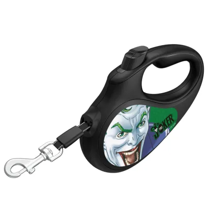 Повідець-рулетка для собак WAUDOG R-leash, малюнок "Джокер Зелений", M, до 25 кг, 5 м, світловідбиваюча стрічка чорний — Фото 2