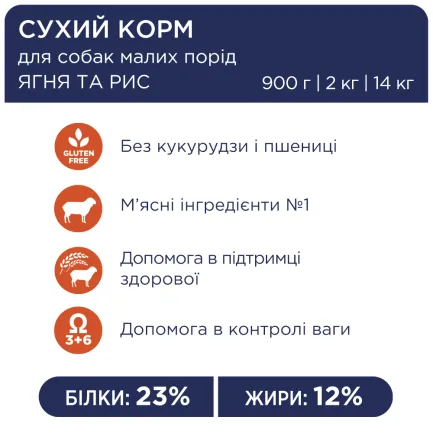 С4Р Premium сух ягня рис малі породи соб 0,9 кг — Фото 2
