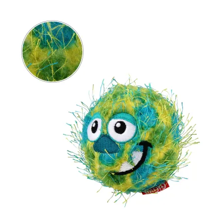 Іграшка для Собак Gigwi Crazy Ball Гумовий М'яч з ворсистим покриттям і пискавкою Зелений 7 см S — Фото 1