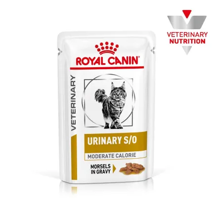 Дієтичний вологий корм Royal Canin URINARY S/O MODERATE CALORIE CAT (шматочки у соусі) для котів 12х85г 8+4 — Фото 1