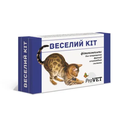 Фітокомплекс ProVET "Веселий кіт" для котів, для покращення функції сечовивідної системи, 20 мл — Фото 1