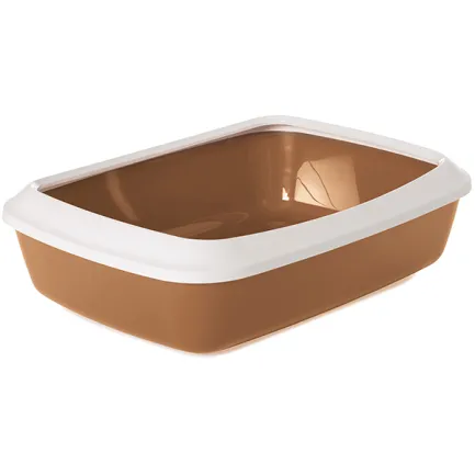 Savic Iriz Nordic Litter Tray САВІК АЙРІЗ НОРДІК лоток туалет з бортиком для котів, світло-коричневий 50х37х13см