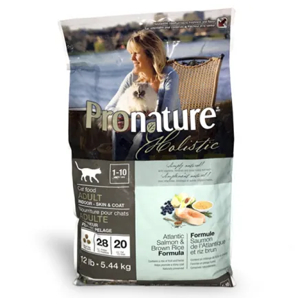 Pronature Holistic Cat Atlantic Salmon&amp;Brown Rice ПРОНАТЮР ХОЛІСТИК АТЛАНТИЧНИЙ ЛОСОСЬ З КОРИЧНЕВИМ РИСОМ сухий холістик корм для котів 5,44 кг