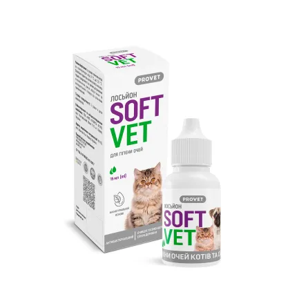 Лосьйон PROVET SOFTVET для гігієни очей котів і собак 15 мл — Фото 3