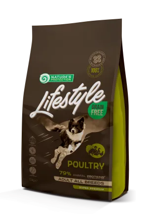 Сухий беззерновий корм з птицею для дорослих собак всіх порід Lifestyle Grain Free Poultry Adult All Breeds 1.5кг