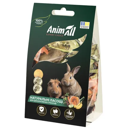 Ласощі для гризунів TM AnimAll, сушений овочевий мікс з селерою, 50г.
