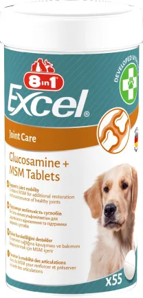 Вітаміни 8in1 Excel Glucosamine + MSM для цуценят та дорослих собак, для суглобів, 55 шт — Фото 3