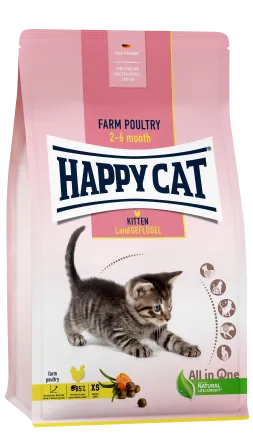 Сухий корм Happy Cat Kitten Land Geflügel для кошенят з 5 тижнів до 6 місяців зі смаком птиці, 300 г, 70534