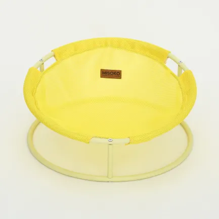 Складаний лежак для домашніх тварин MISOKO Pet bed round, 45x45x22 cm, yellow