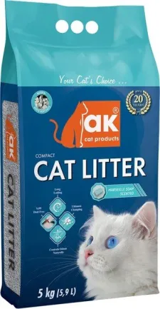 Наповнювач бентонітовий AK Cat Products Compact Cat Litter Марсельське мило 5 кг