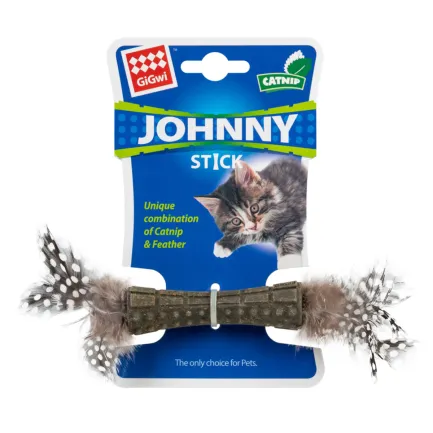 Іграшка для котів спресована котяча м'ята з пір'ям GiGwi Catnip, перо, котяча м'ята, 8 см — Фото 1
