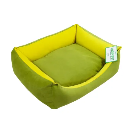 Лежак Ліра-new №2 зелений+жовтий, Luсky Pet, 50х65х18