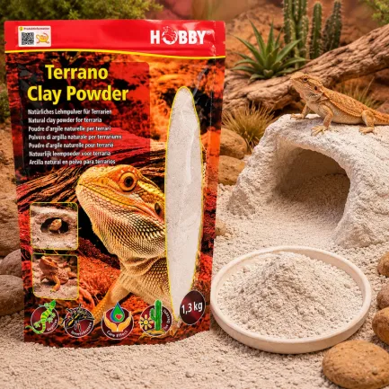 Глиняний порошок для тераріумного субстрату Hobby Terrano Clay Powder white 1,3 кг (33214) — Фото 1