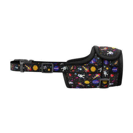 Намордник для собак WAUDOG Nylon, малюнок "NASA", пластиковий фастекс, размер №2, О 19-26 см — Фото 1