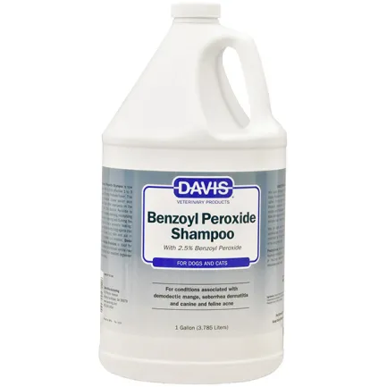 Davis Benzoyl Peroxide Shampoo ДЕВІС 2,5% БЕНЗОЇЛ ПЕРОКСИД шампунь для собак і котів з демодекозом і дерматитами 3,8 л