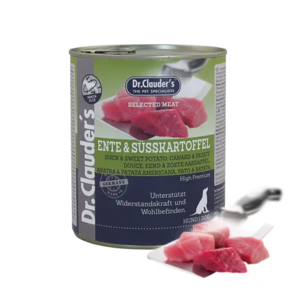 Вологий корм для собак Dr.Clauder’s Selected Meat Duck &amp; Sweet Potato качка та солодка картопля 800 г