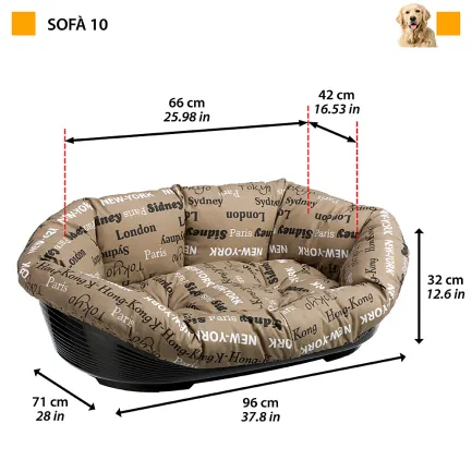 Ferplast SOFA' 10 Місце д/собаки пластик+чохол (бавовна) — Фото 1
