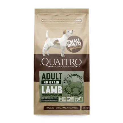 Quattro Adult Lamb Small Breed корм для дорослих собак дрібних порід з ягням 7 кг