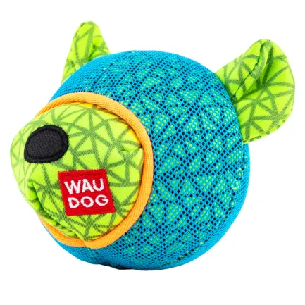 Іграшка для собак WAUDOG Fun, "Ведмідь", Ш 12 см, Д 11 см блакитний — Фото 1