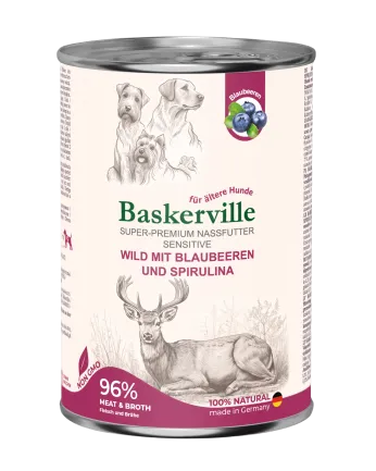 Baskerville HF Sensitive Wild Mit Blaubeeren und Spirulina. Оленина з чорницею та спіруліною, 400 г