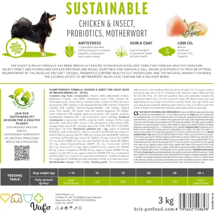 Сухий корм Brit Care Dog Sustainable Adult Medium Breed для собак середніх порід, з куркою та комахами, 1 кг — Фото 5