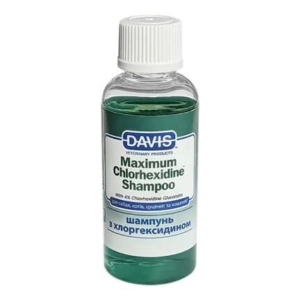 Davis Maximum Chlorhexidine Shampoo ДЕВІС МАКСИМУМ ХЛОРГЕКСИДИН шампунь з 4% хлоргексидином для собак і котів із захворюваннями шкіри та шерсті 0,05 л